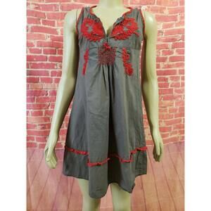 Bizz Contrasting Embroidered  Festival Boho Sleeveless Women's Dress Size S (B1)